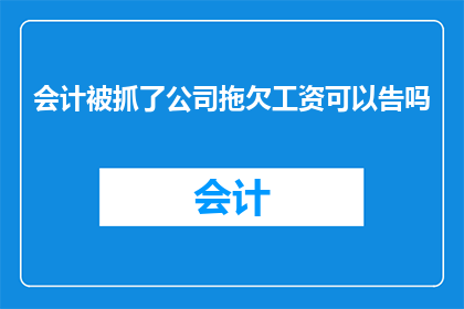 会计被抓了公司拖欠工资可以告吗(公司拖欠工资，会计被逮捕，员工能否通过法律途径追回欠薪？)