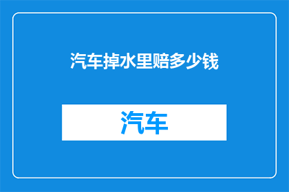 汽车掉水里赔多少钱(汽车不慎落水，车主应如何索赔？)