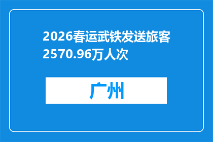 2026春运武铁发送旅客2570.96万人次