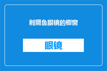 刺猬鱼眼镜的橱窗(你见过刺猬鱼眼镜的橱窗吗？)