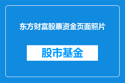 东方财富股票资金页面照片(东方财富股票资金页面照片：投资者如何解读其背后的财务信息？)